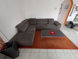 Ecksofa grau Wildleder 290x240cm