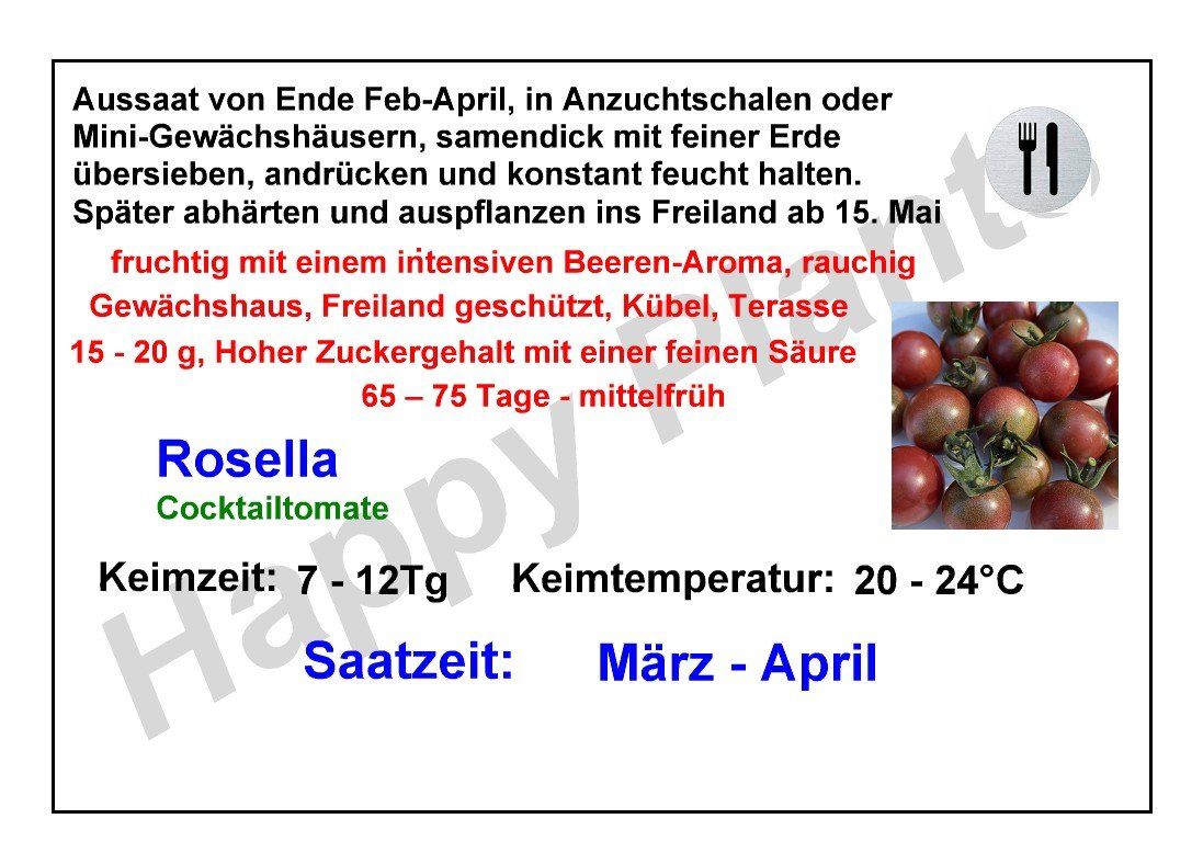 Pflanzen & Samen: Rosella - Cocktailtomate - 15 Samen – Neu und originalverpackt aus Sumiswald von Cham14559 1