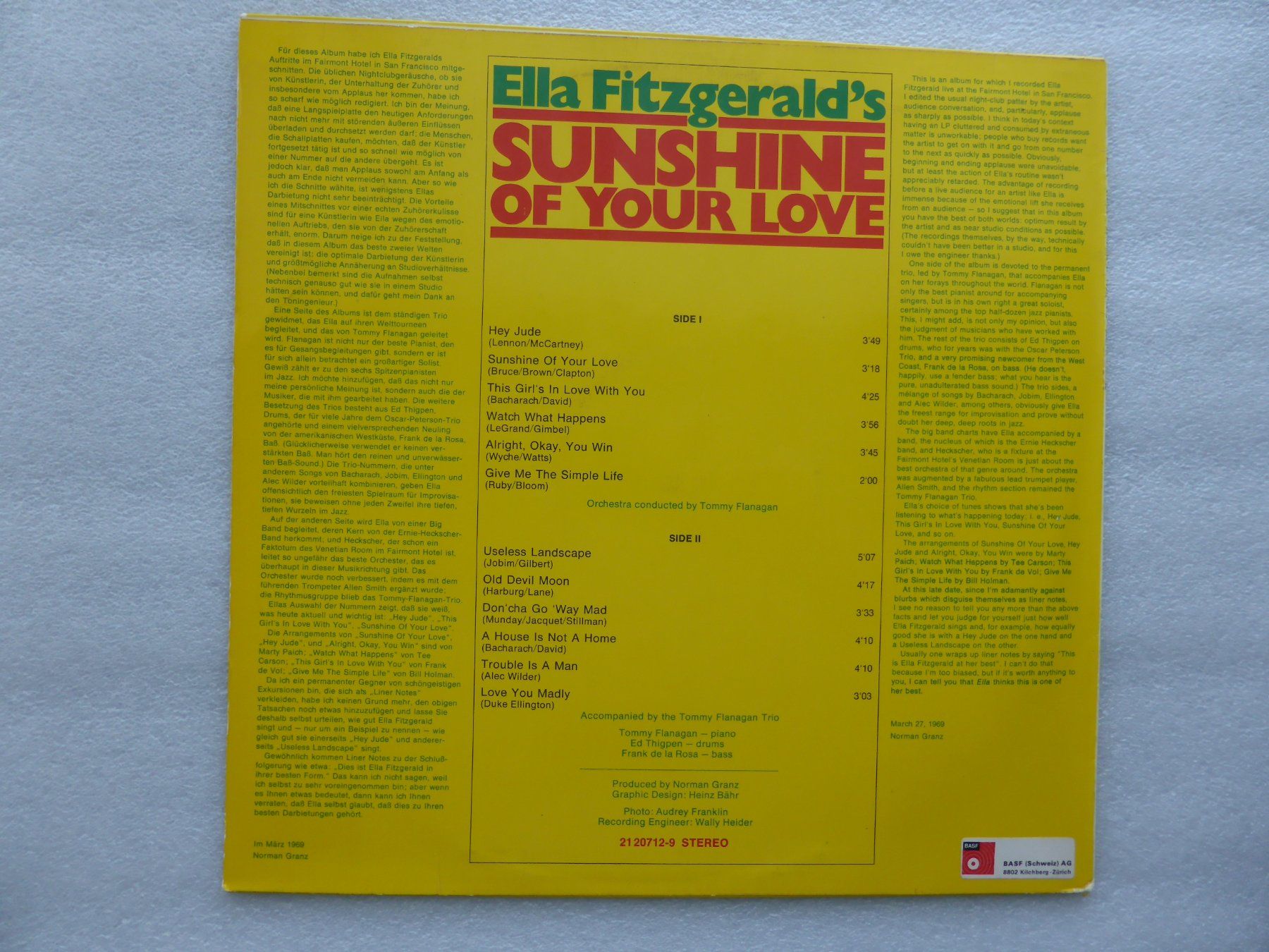 Dischi in vinile: VINYL  LP  ELLA FITZGERALD – Usato da Küssnacht am Rigi venduto da Sunnestrahl 3