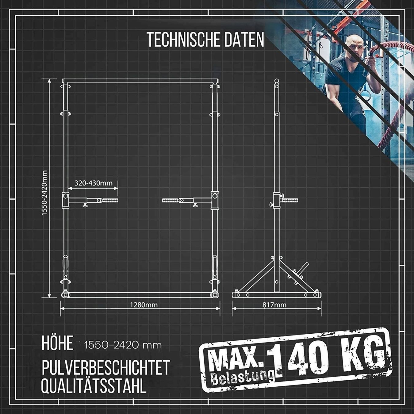 Hometrainer: Stationäre Klimmzugstange + Dip Station – Neu und originalverpackt aus Bottighofen von zaap 4