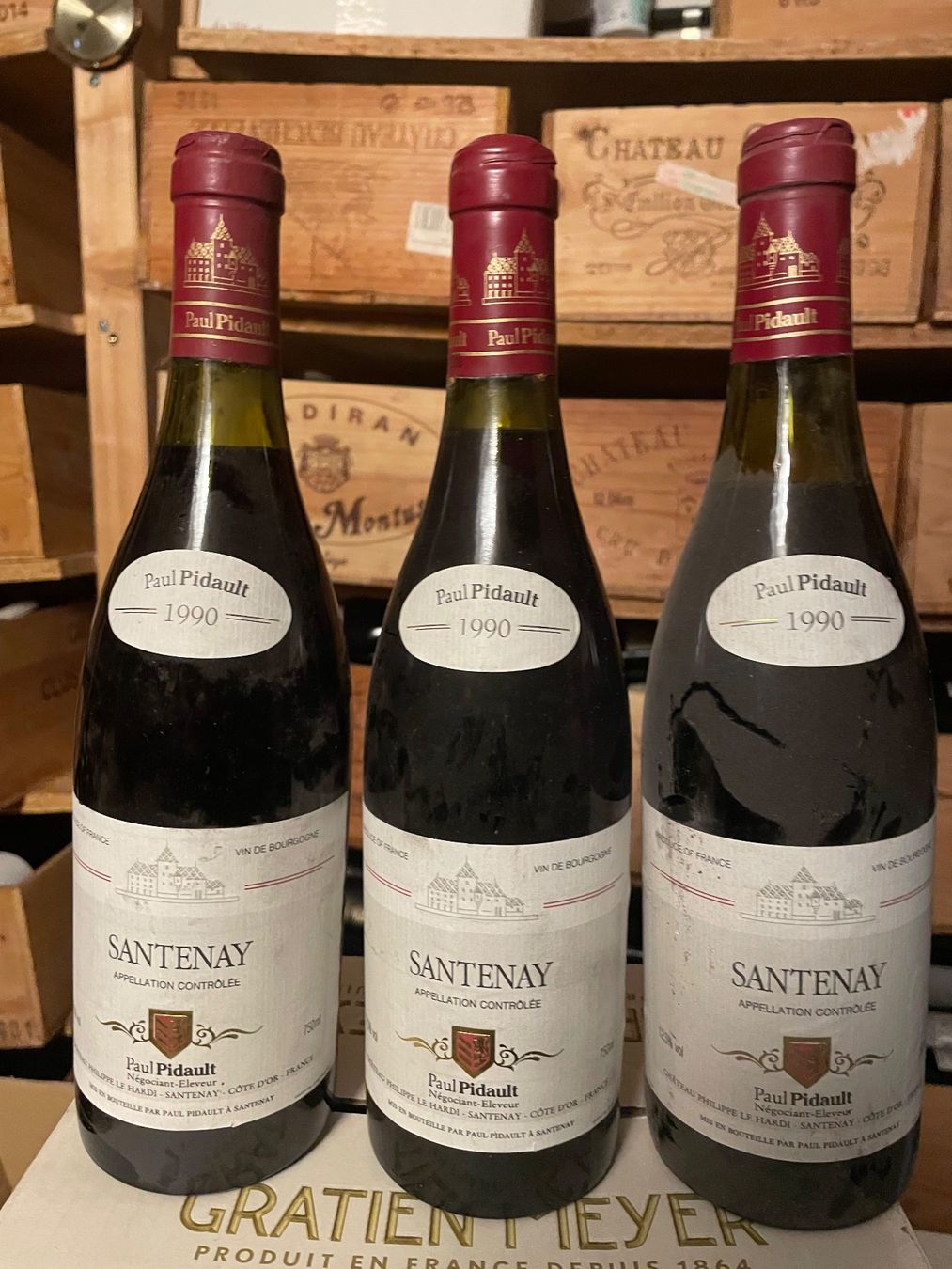 Vino: 3 Flaschen Santenay, Paul Pidault, 1990 – Nuovo (secondo la descrizione) da Bern venduto da Ndman