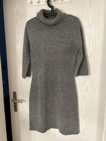 Strickkleid grau mit 3/4 Ärmel 