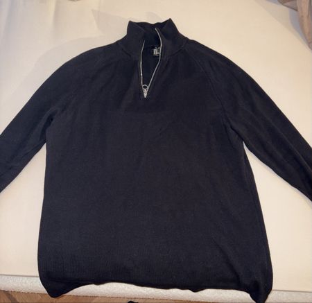 Pull noir zip Homme
