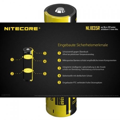Accessori: Nitecore Li-ion Akku 18650 3,6 Volt,  35 – Nuovo e nell'imballaggio originale da Hünenberg venduto da Akkushop-Schweiz 4