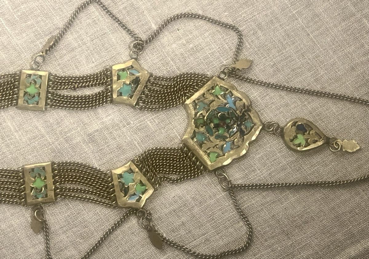 Catenine: Collier Vintage Oriental Laiton Email Multichaines Superbe – Usato da Genève venduto da DELIRBEADS 5