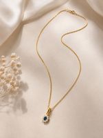 18K / 750 Goldkette 50 cm mit Saphir-Anhänger – Gelbgold