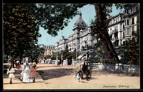 Cartoline postali: AK Interlaken, Teilansicht im Höheweg – Usato da Berlin venduto da bartko-reher