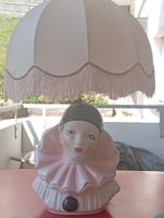 Nachttischlampe Clown Keramik mit Schirm defekt