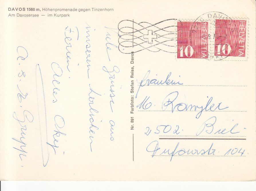 Ansichtskarten: Davos 1973 – Gebraucht aus Bürglen TG von StampGraf 1