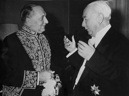 Deutschland, Bundespräsident Theodor Heuss mit Botschafter