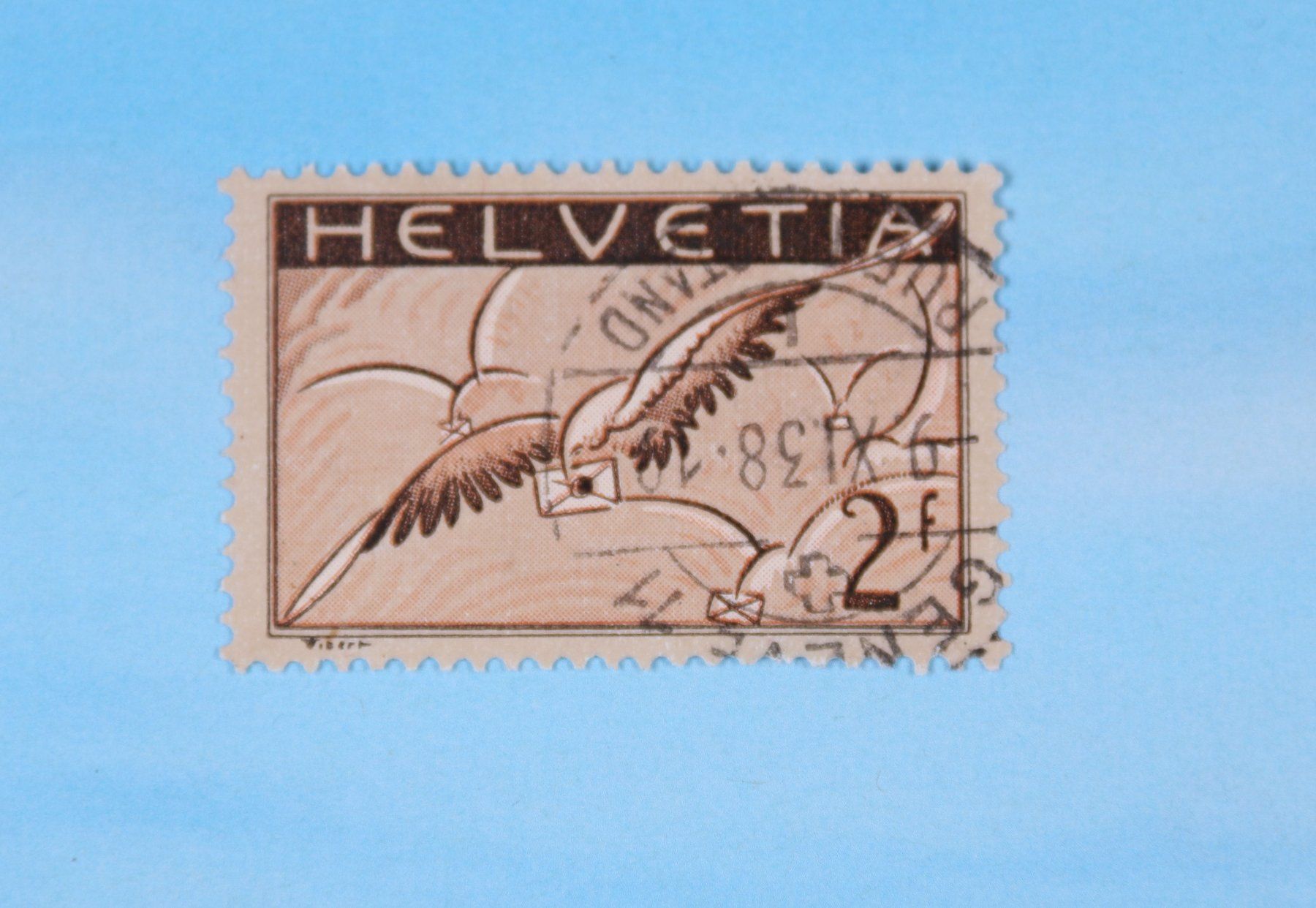 Alle Briefmarken: Flugpostmarke Nr.13z geriffelt gestempelt – Gebraucht aus Hettlingen von Scholi99