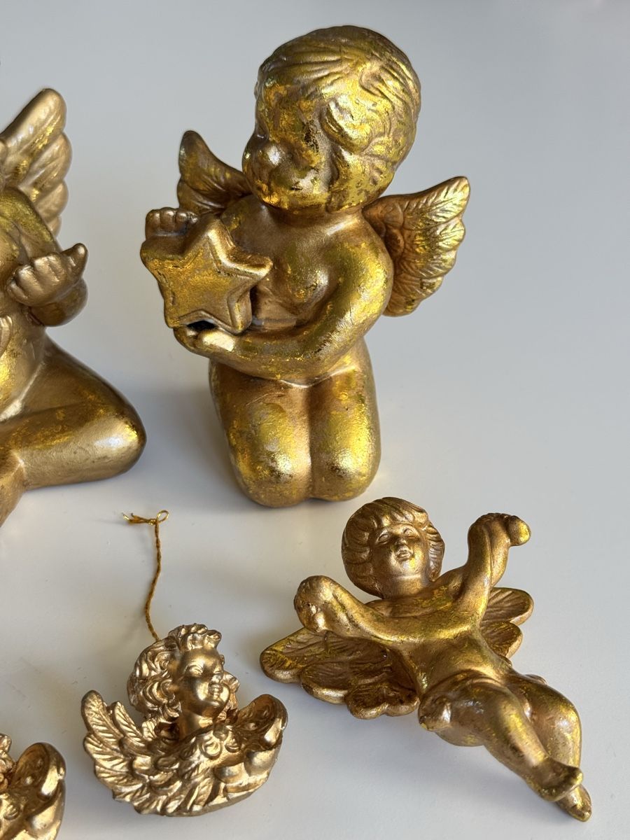 Statuette: 7 x Engelsfiguren, goldig – Usato da Stansstad venduto da ck1386 2