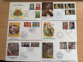 Vatikan Briefmarken Sechs Ersttagsbriefe, Top Zustand!