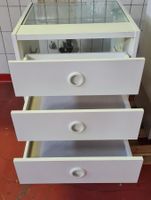 Schubladencontainer weiss mit Glasplatte guter Zustand