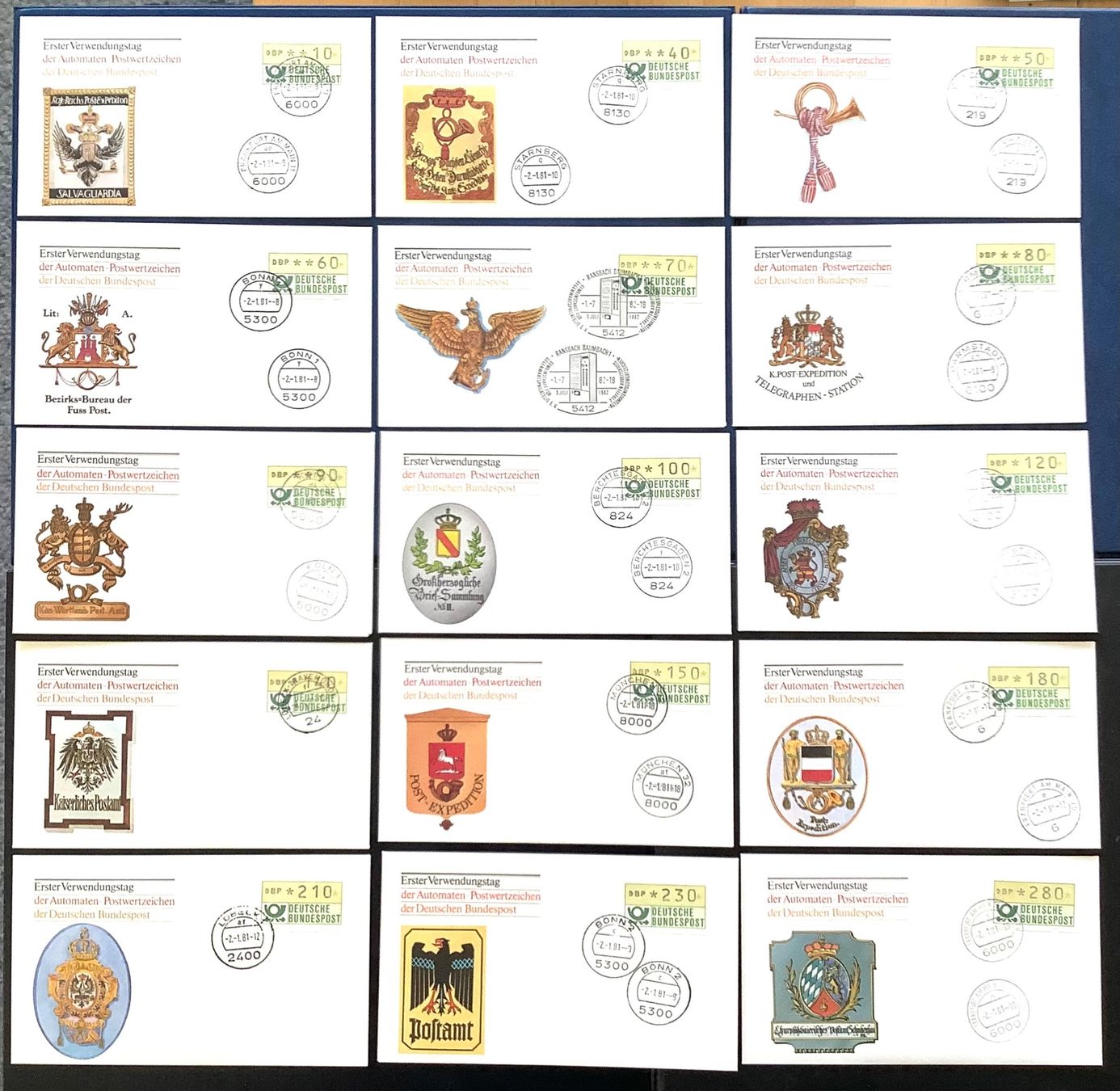 Alle Briefmarken: 1981 BRD / ATM - FDC Erster Verwendungstag der Bundespost – Neu (gemäss Beschreibung) aus Liestal von Skunk02
