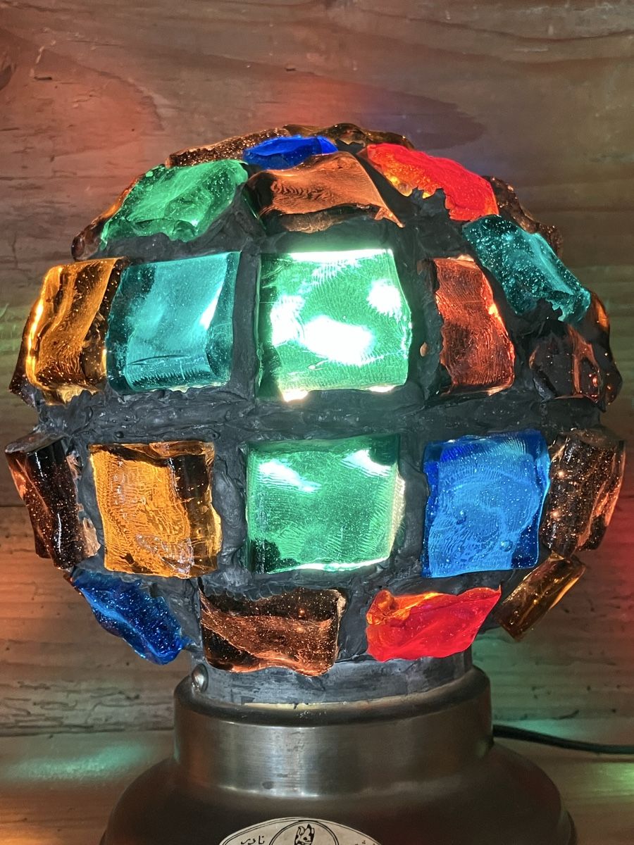 Lampen: Tischlampe, Glasscherben, E27, Bleiglaslampe – Gebraucht aus Neftenbach von 889095 9