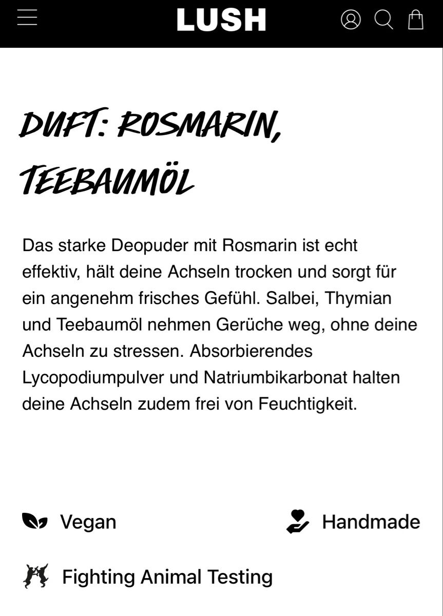 Lush Altro per la cura del corpo: LUSH The Greeench Deopuder 75g neu – Nuovo (secondo la descrizione) da Leissigen venduto da tahari 5