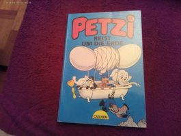 Petzi Comic Buch Carlsen Verlag Reist um die Erde 1990