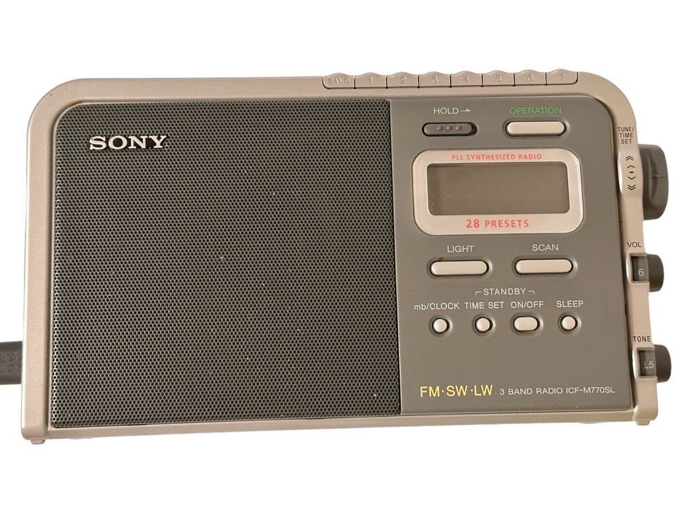 Radio Portable Sony ICF-M770SL - 3 Bandes FM/SW/LW, Synthétiseur PLL, En état De Marche