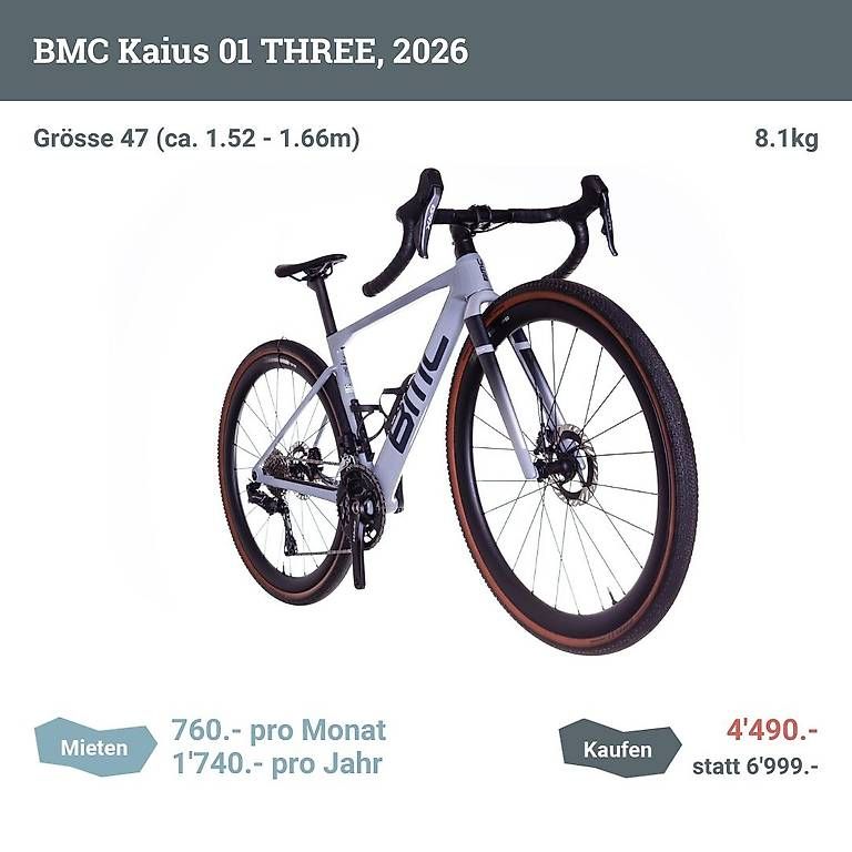Vélos: BMC Kaius 01 THREE (2026), Grösse 47 – D'occasion à Zürich par Testo 1