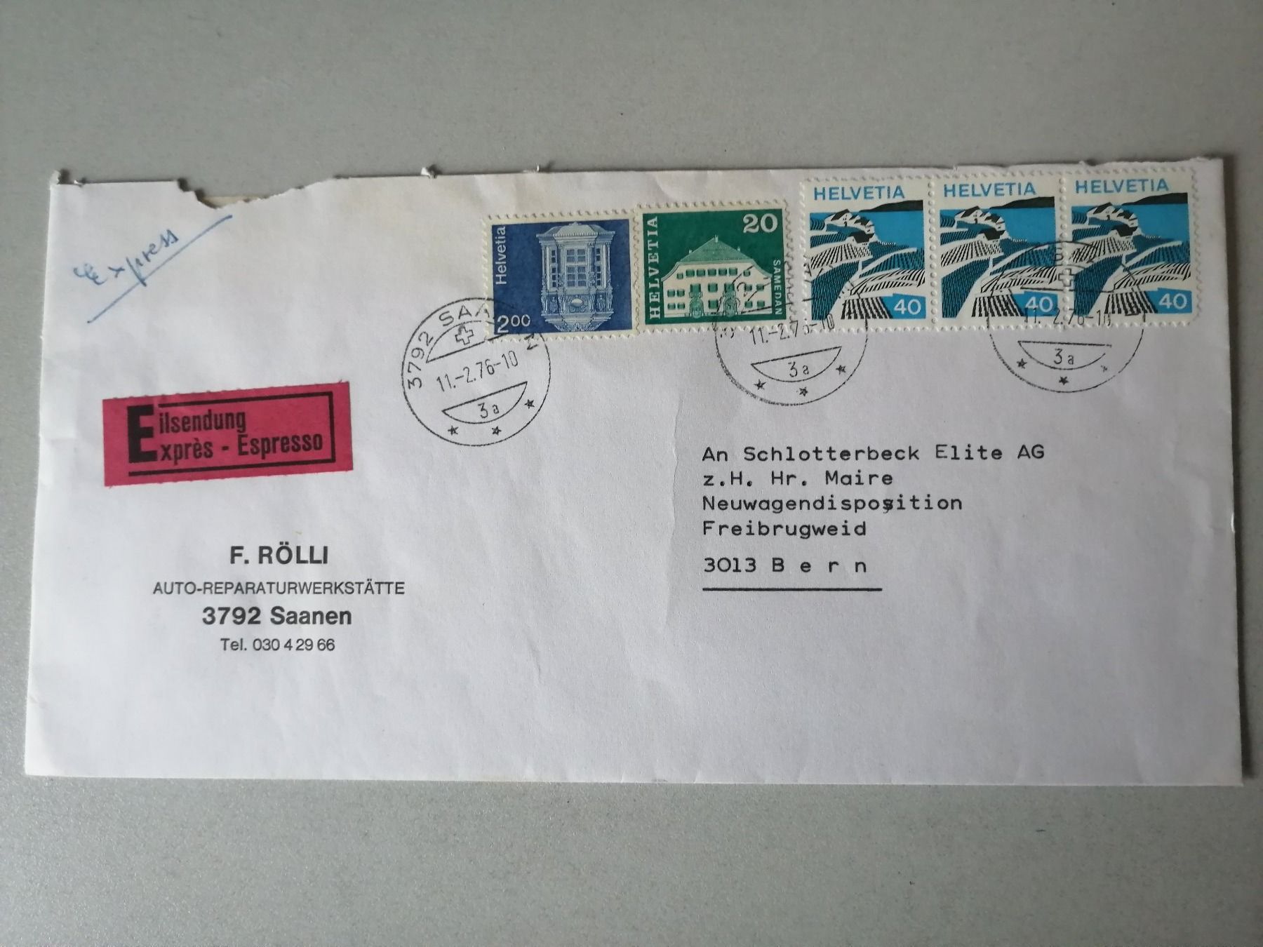 Alle Briefmarken: Briefumschläge: Diverse! – Gebraucht aus Hinterkappelen von 1399 1