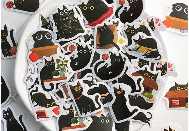 TenaLucy 6er Set Autoaufkleber - Lustige Comic-Sticker Schwarz/weiß Mit Reflektion