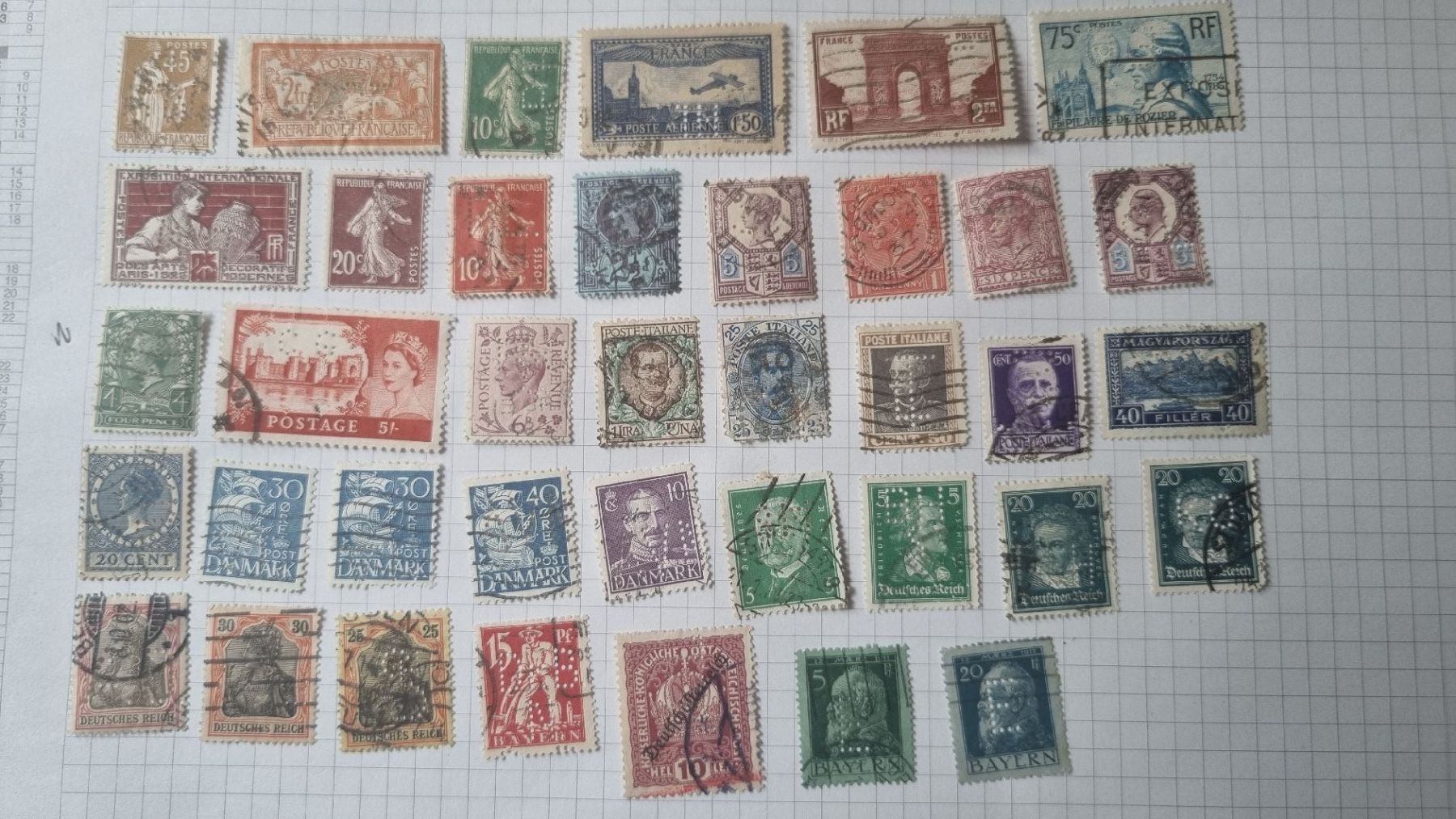 Tutti i francobolli: 38 Perfins Europa – Usato da Moosseedorf venduto da wau69 1