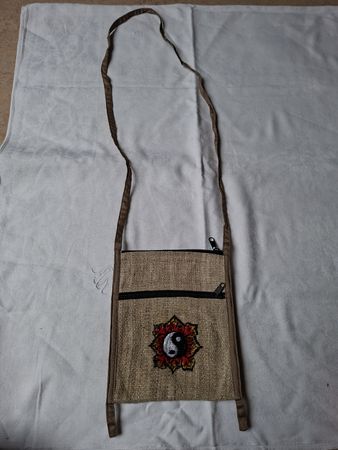 Yin Yang Hanf Umhängetasche, Nepal Style, Neu & Praktisch