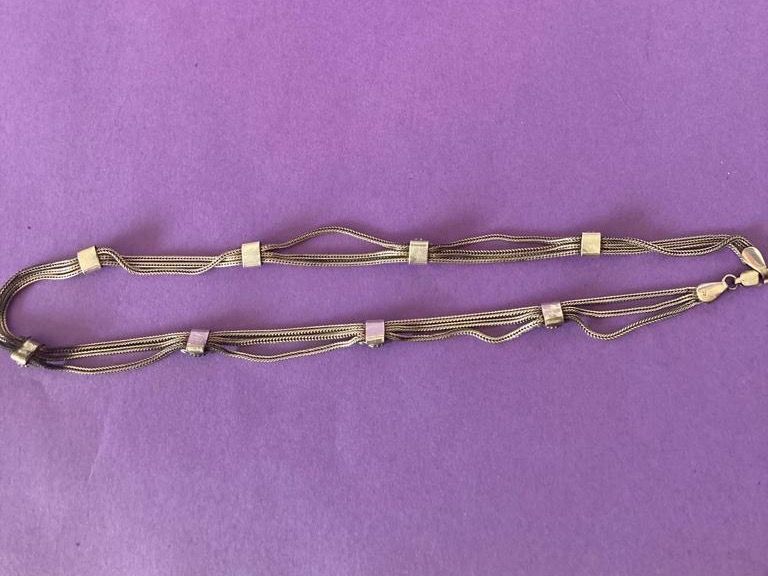 Catenine: Schlangenkette 3fach weinrote Elemente (45cm) – Usato da Dittingen venduto da Bijoubelle 7