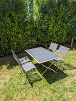 Garden table and four chairs metal grey outdoor set