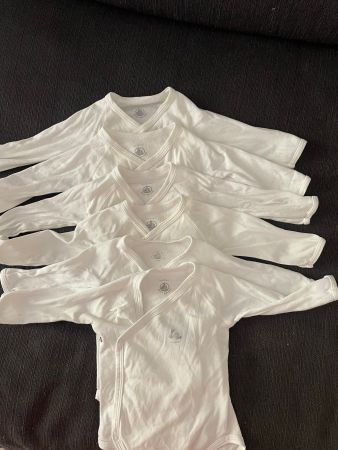 6x Wickelbody Petit Bateau 6 Monate Weiss Unisex 6M 67cm