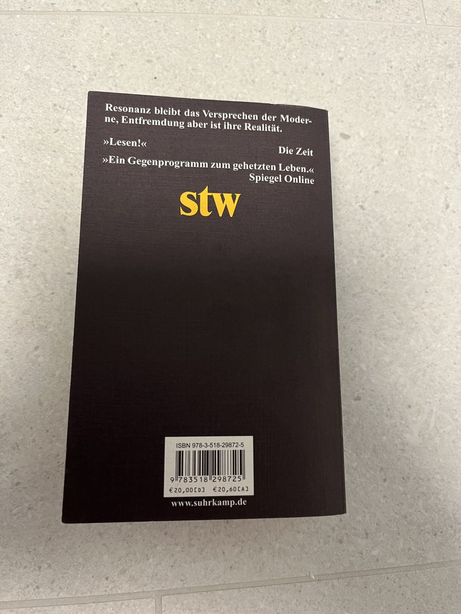 Bücher: Hartmut Rosa Resonanz: Soziologie – Gebraucht aus Hergiswil von  2