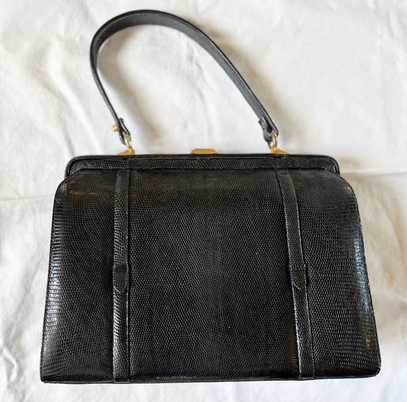Louis Vuitton Borse da donna: Exklusive Vintage Eidechsen Echtleder Handtasche Schwarz – Usato da Thun venduto da cruznadia 2
