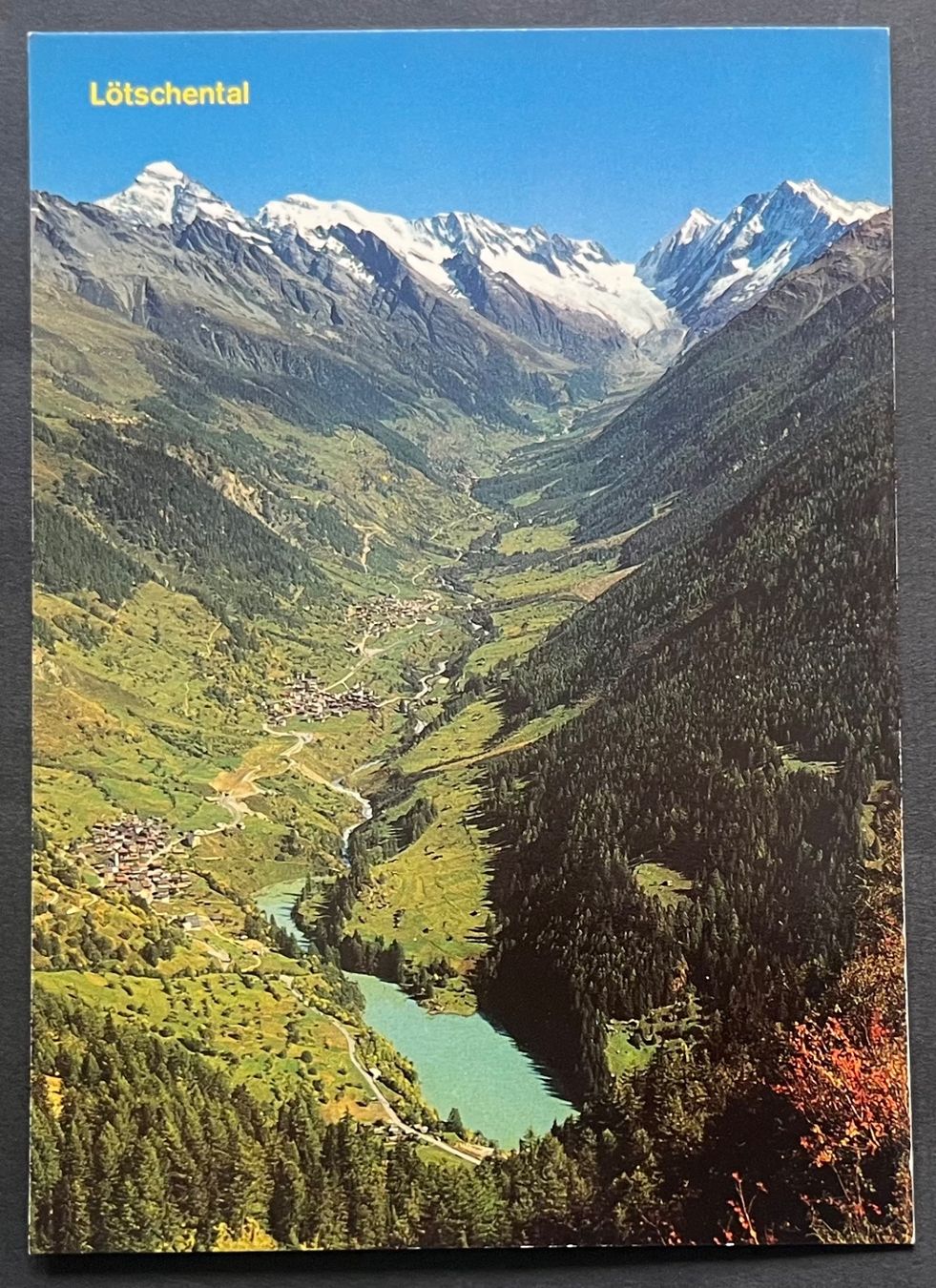 Cartoline postali: Lötschental mit Lötschenlücke Ferden, Kippel, Wiler, Blatten – Usato da Ostermundigen venduto da DaxKarten-75