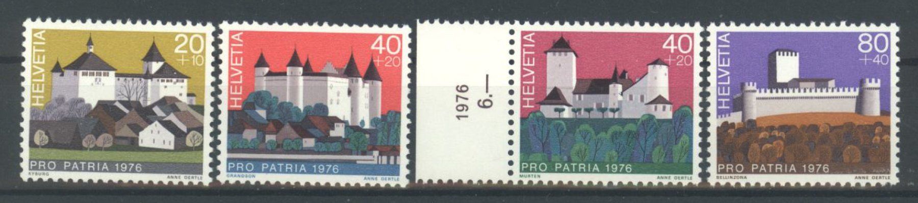 Tous les timbres: 1976, Pro Patria ** – D'occasion à Willisau par Vollstempel