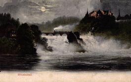 durchscheinende Mondschein-Litho vom Rheinfall