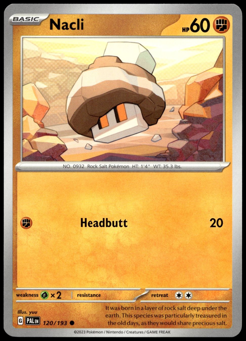 Pokémon Carte collezionabili: Pokémon Nacli 120/193   SV02 Paldea Evolved – Usato da Le Mouret venduto da PokemonCards_CH