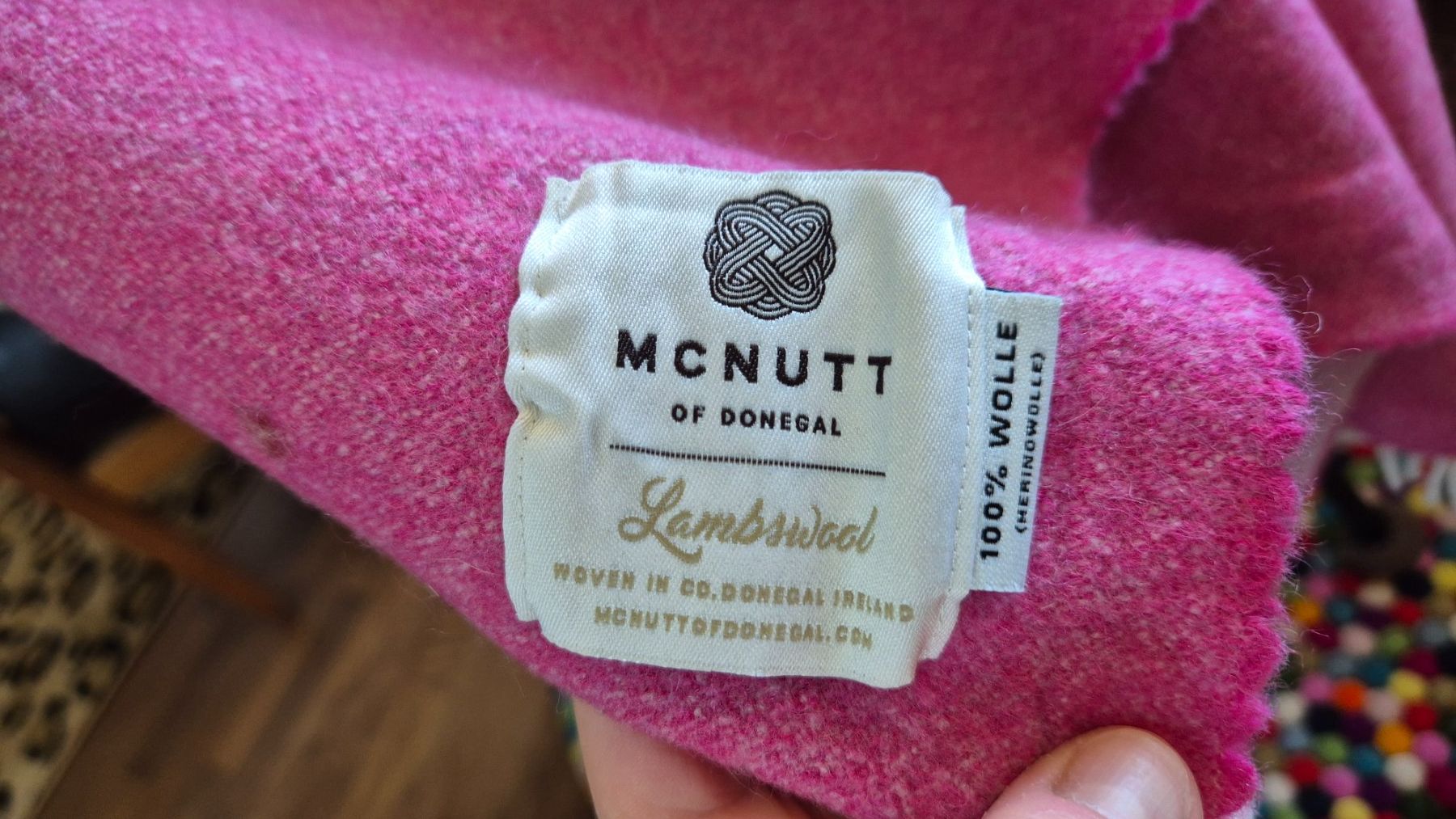 Couvertures: 100% wool pink blanket 130x130 – D'occasion à Zürich par monadiederich 1