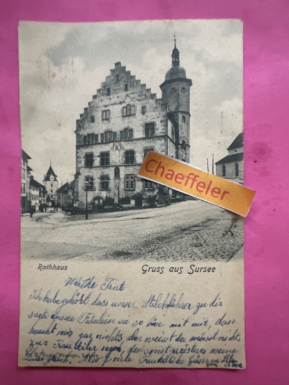 Cartes postales: 1906 Rathaus. Gruss aus Sursee – D'occasion à Zürich par Chaeffeler