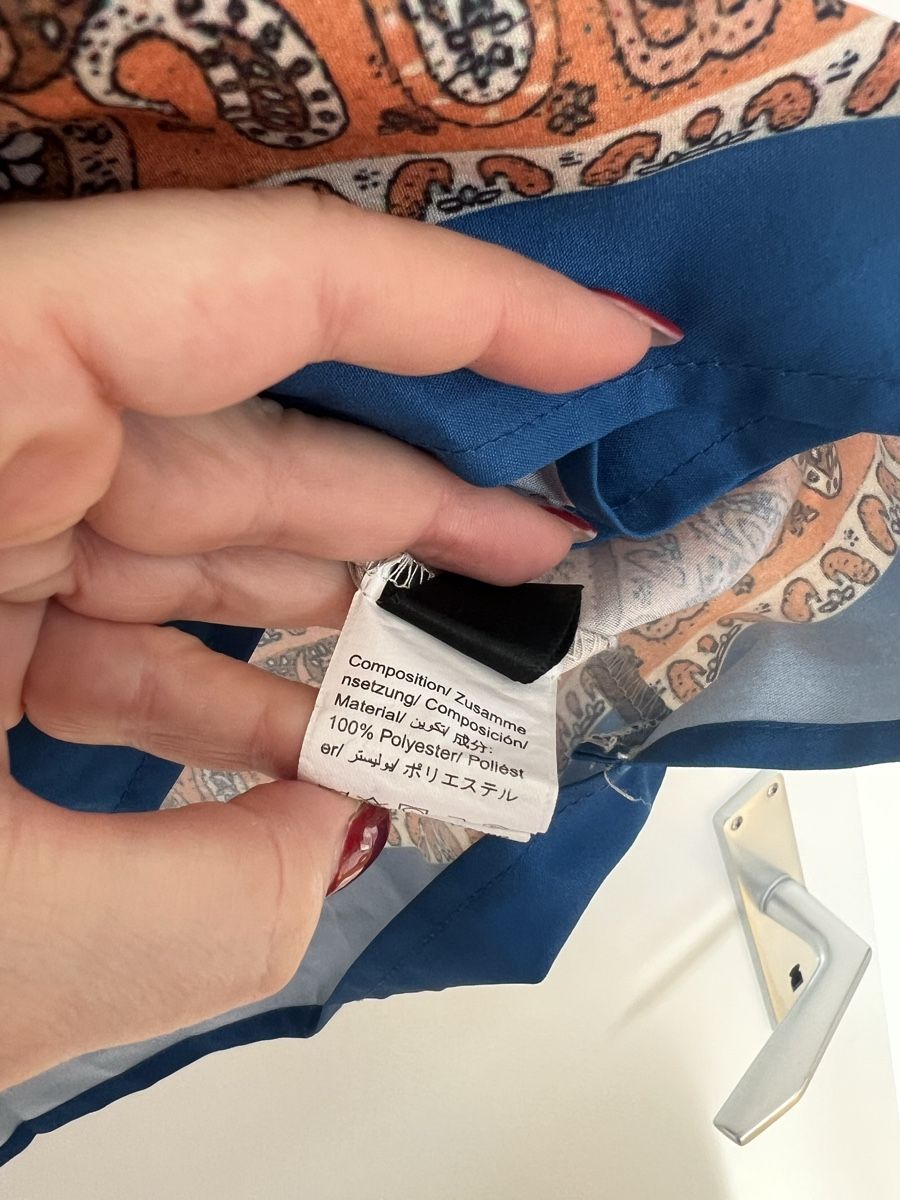 Gonne: Sommerlicher blauer Wickelrock, Grösse M, Muster Boho – Usato da Wattwil venduto da skr_94 3