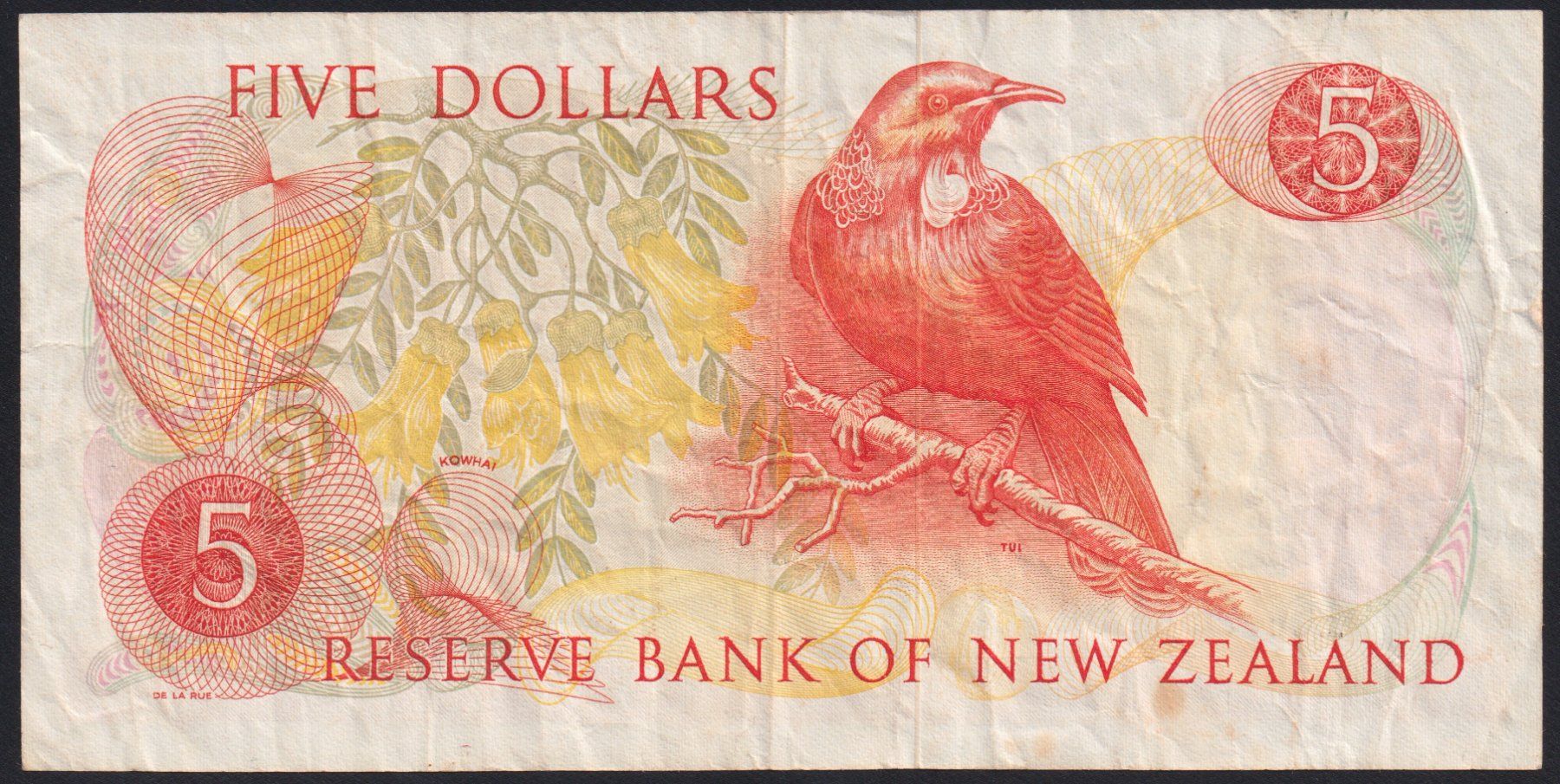 Banconote: Neuseeland 5 Dollars 1967 – Usato da Brugg AG venduto da banknoten_muesli 1