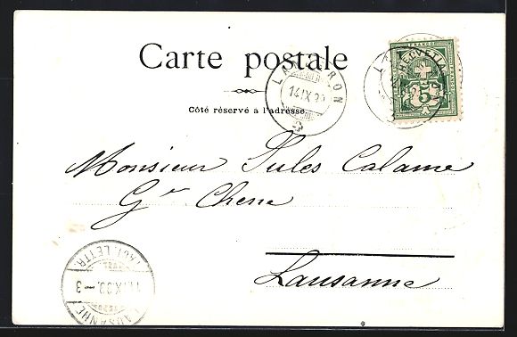 Cartes postales: Litho Valangin, Ortsansicht, Löwe mit W – D'occasion à Berlin par bartko-reher 1