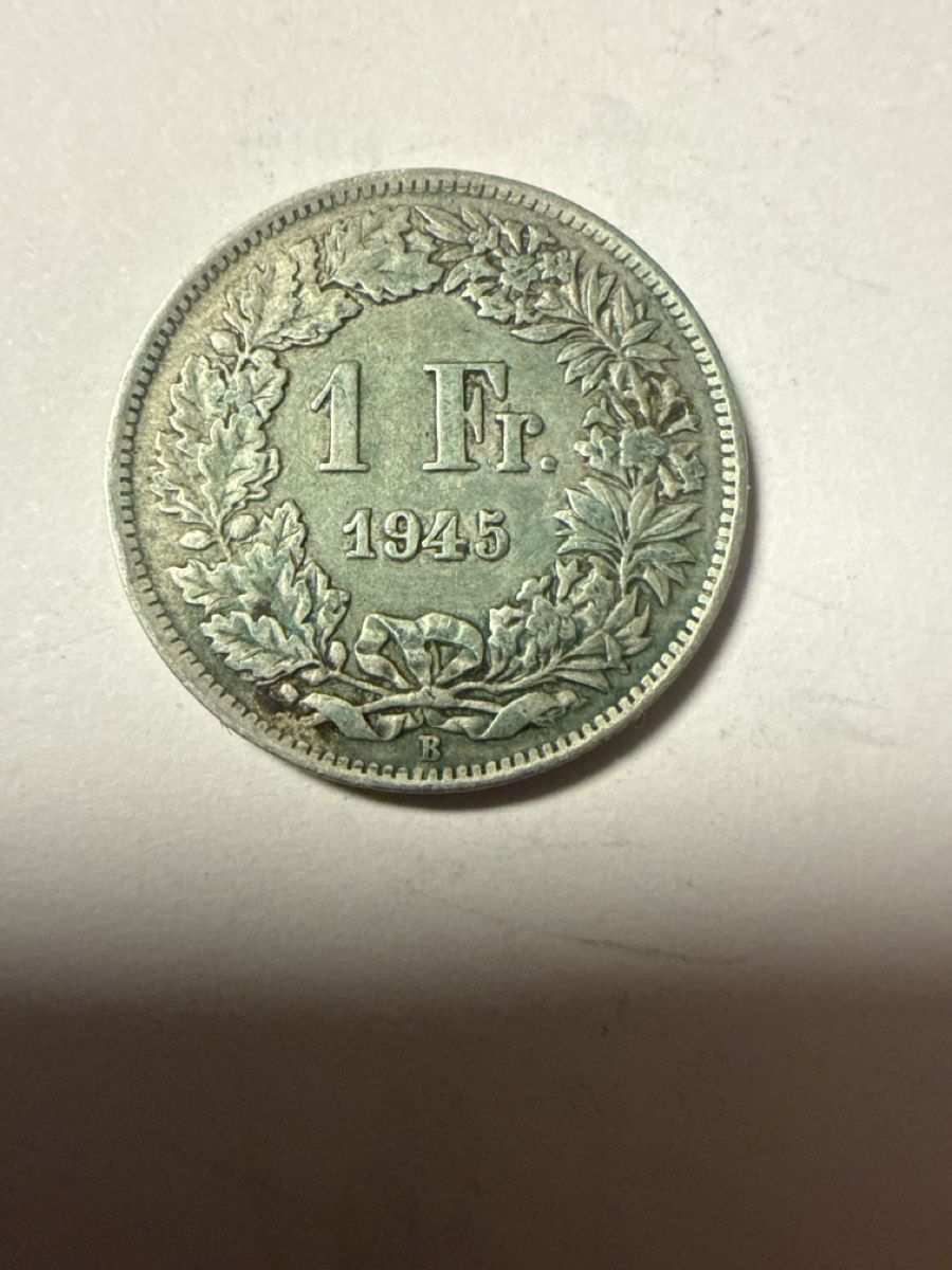 Alle Münzen: 1 Schweizer Franken Silbermünze 1945 – Gebraucht aus Appenzell von Wumo74