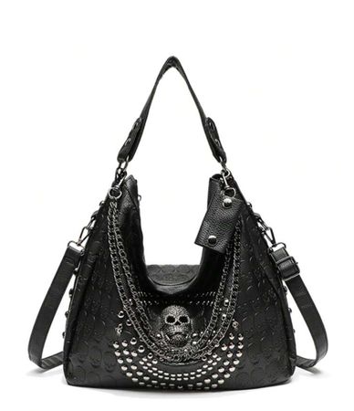 Sac à main gothique noir clouté