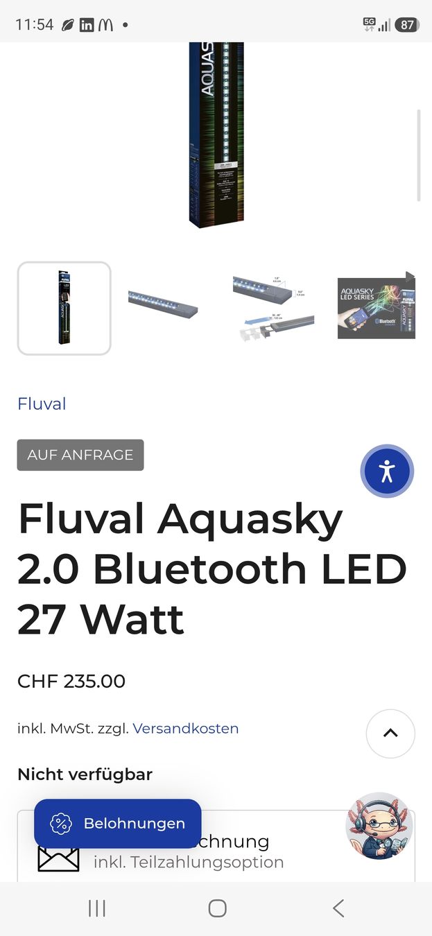 Fluval Lampade: Fluval Aquasky 2.0 Bluetooth LED 27 Watt 91-122cm – Usato da Pratteln venduto da ale_dam 1