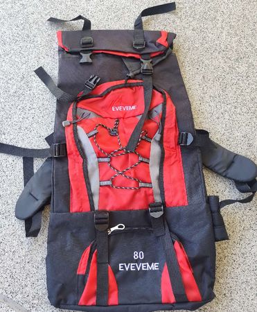 Rucksack EVAVEME 80 Liter rot/schwarz - ungenutzt bzw. NEU