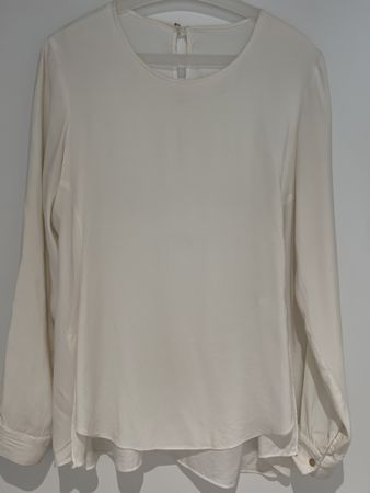 Bluse reine Seide Gr 38 offwhite