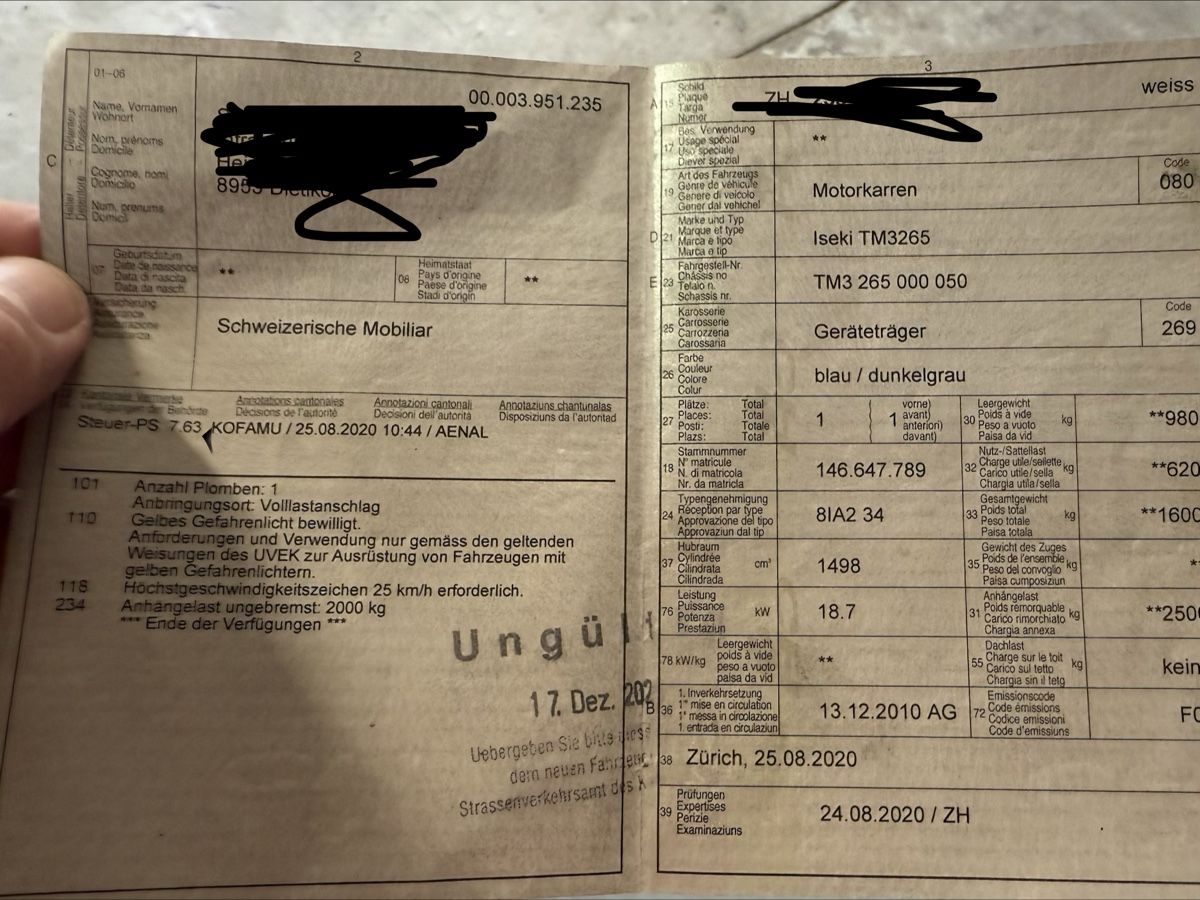 Iseki Traktoren: Iseki TM3265 – Gebraucht aus Oberwil-Lieli von jod_x5gk 9