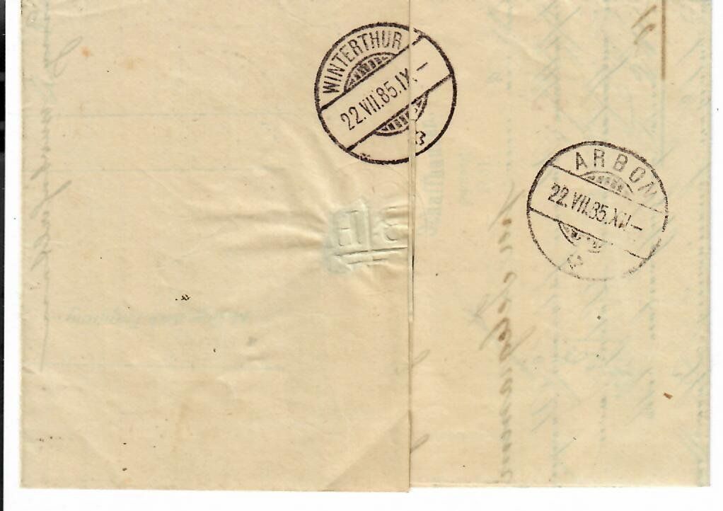 Tutti i francobolli: Brief, Ambulant Winterthur - Arbon 1885 – Usato da Hochdorf venduto da Ziegel-16 1