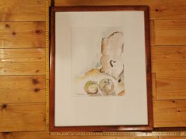 Aquarell Stillleben Original Malerei Wandbild Stabellenstuhl